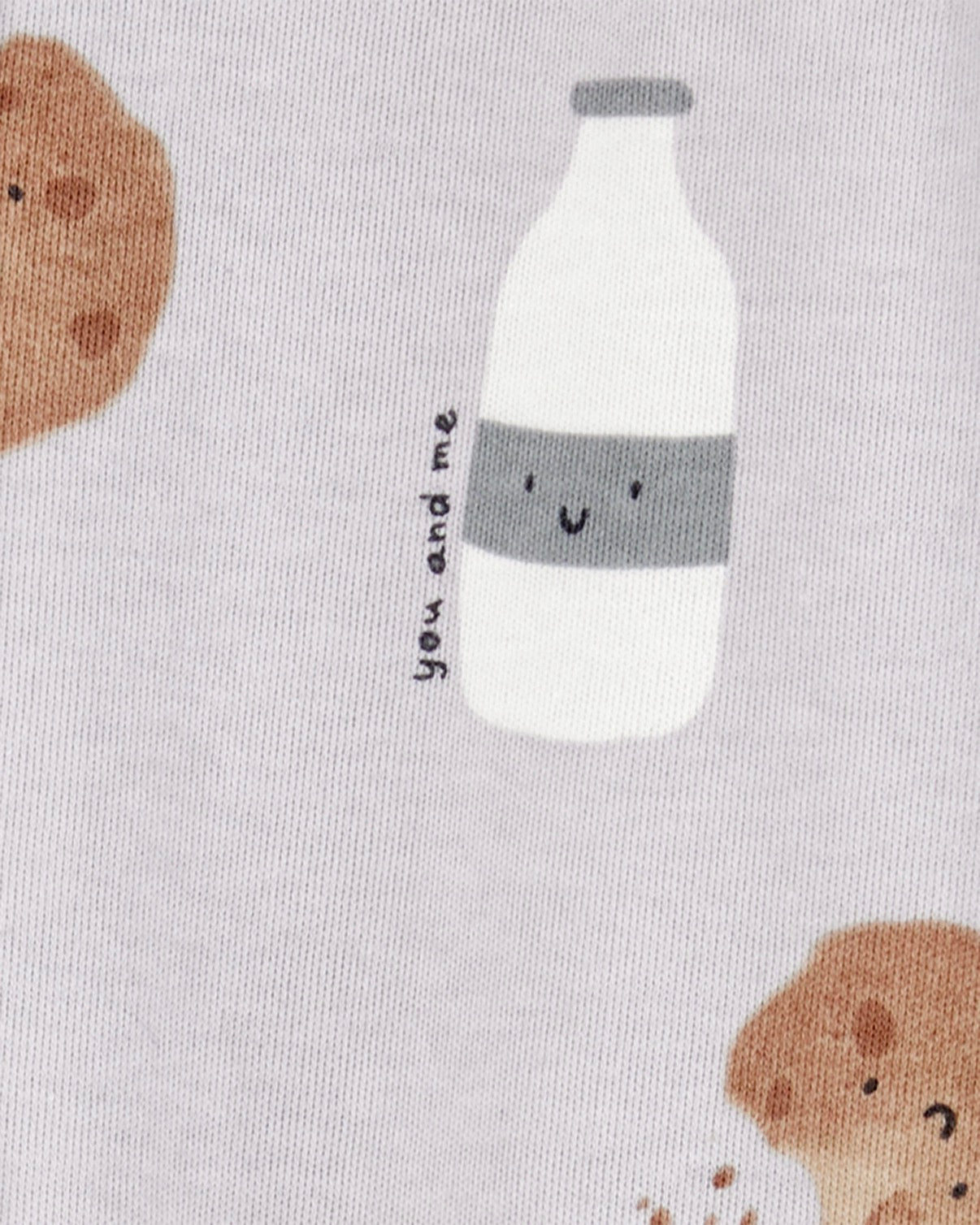 Milk & Cookies 2-Way Zip Cotton Sleep & Play Pajamas - Grey