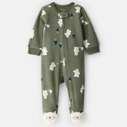 Yeti fleece loose fit 2 way zip sleep & play pajamas