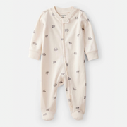 Sheep Print 100% Cotton Long-Sleeve Sleep & Play Pajamas - Ivory