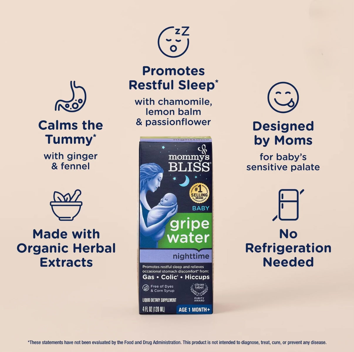 Mommy’s bliss Gripe water nighttime (120ml)