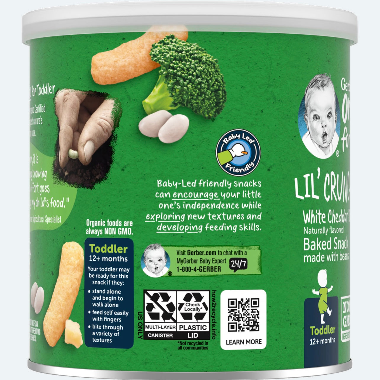 Buy Original Gerber Organic Lil Crunchies (White Cheddar Broccoli) Online in Pakistan | Rack Essentials