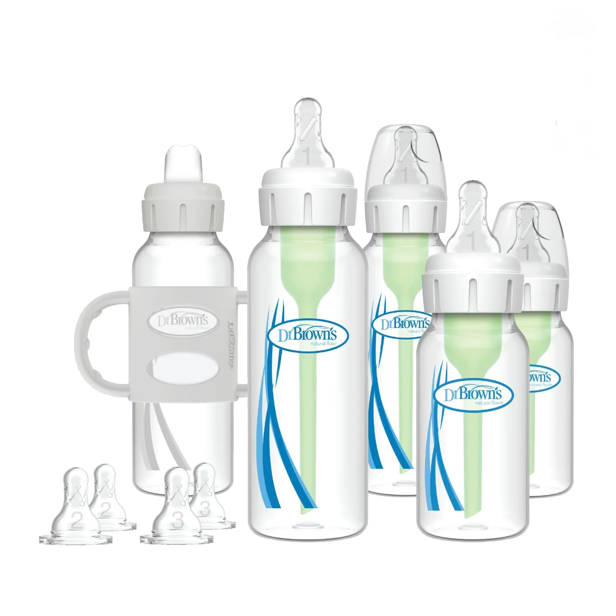 Dr. Brown's Natural Flow Anti-Colic Options+ First Year Baby Bottle Gift Set, Gray, BPA free, 0m+