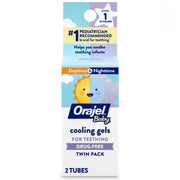 Orajel Baby Teething Cooling Gels for Painful Gums Relief, Drug-Free, 0.18 oz, 2 Count