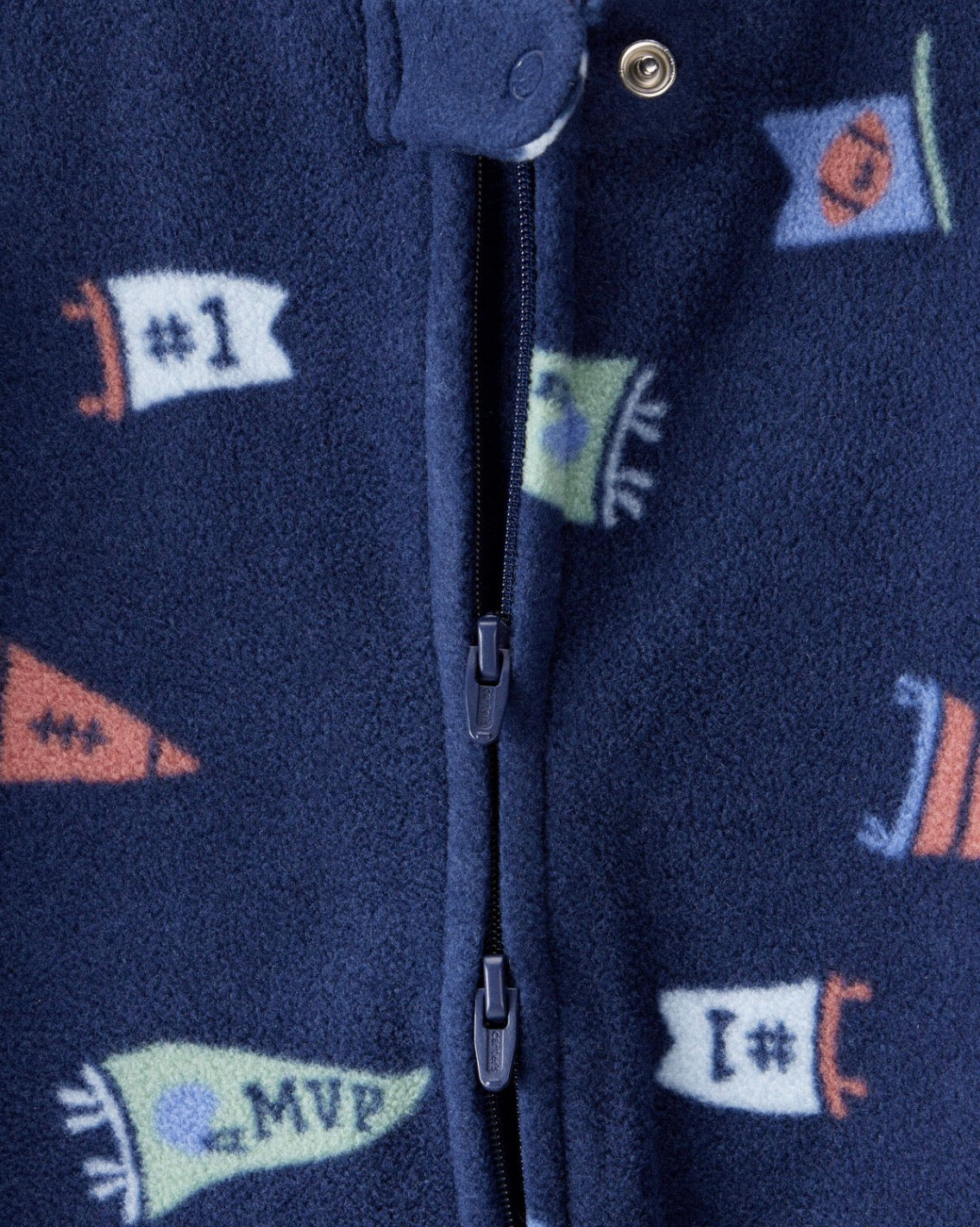 Sports print loose fit long-sleeve sleep & play pajamas