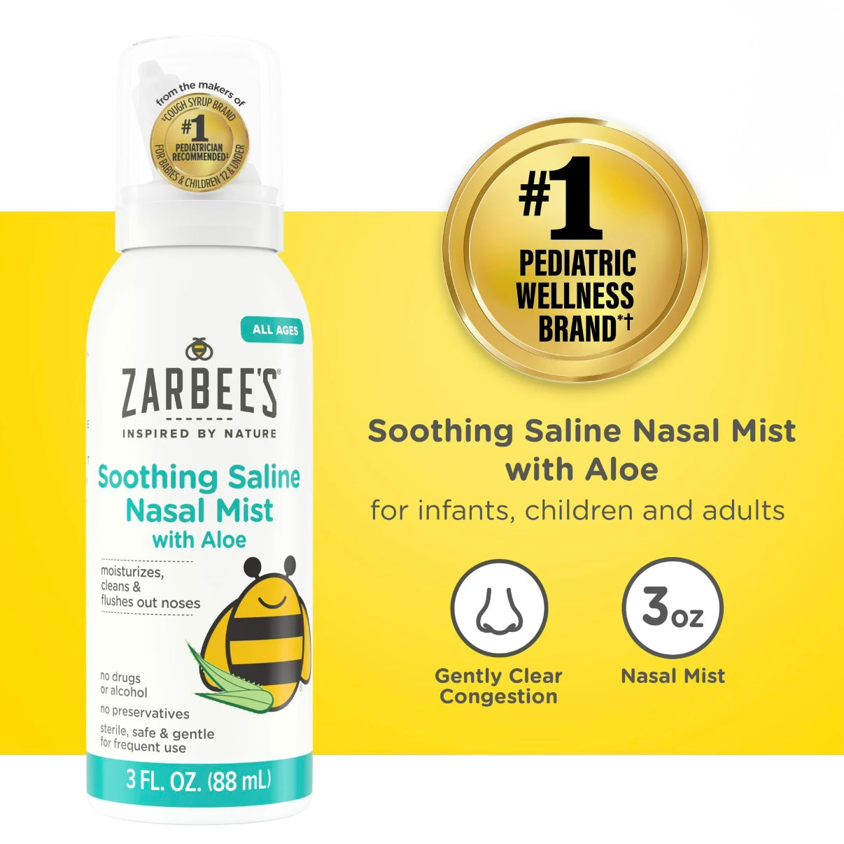 Zarbee’s Soothing Saline Nasal Mist 88ml