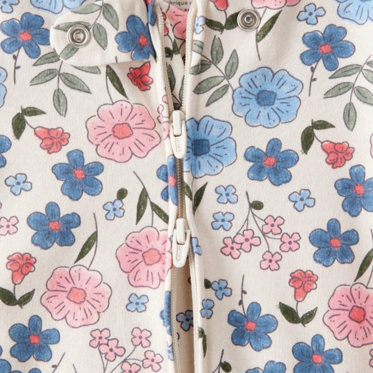 Floral 100% Cotton Long-Sleeve Snug Fit Sleep & Play Pajamas