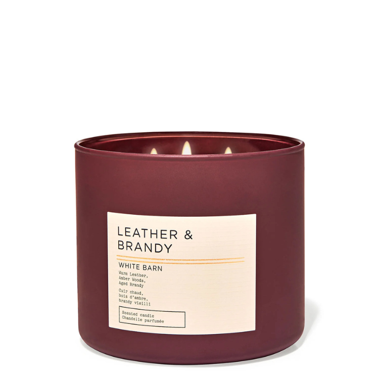 Leather & Brandy 3-Wick Candle