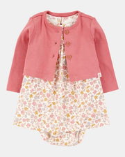 Baby 2-piece body suit dress & cardigan set