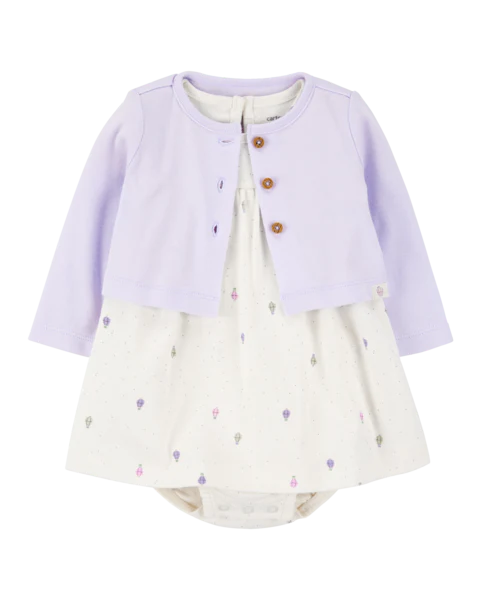 Baby Girl Hot Air Balloon 2 pc set- lilac