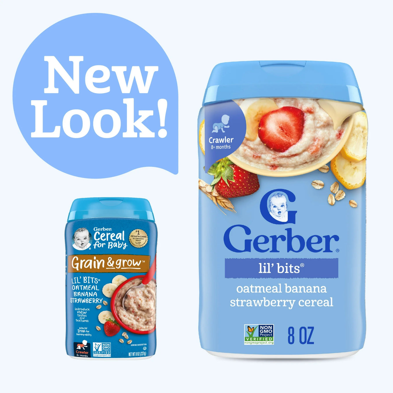 Gerber Lil bits oatmeal banana strawberry cereal 227g (New Packaging)