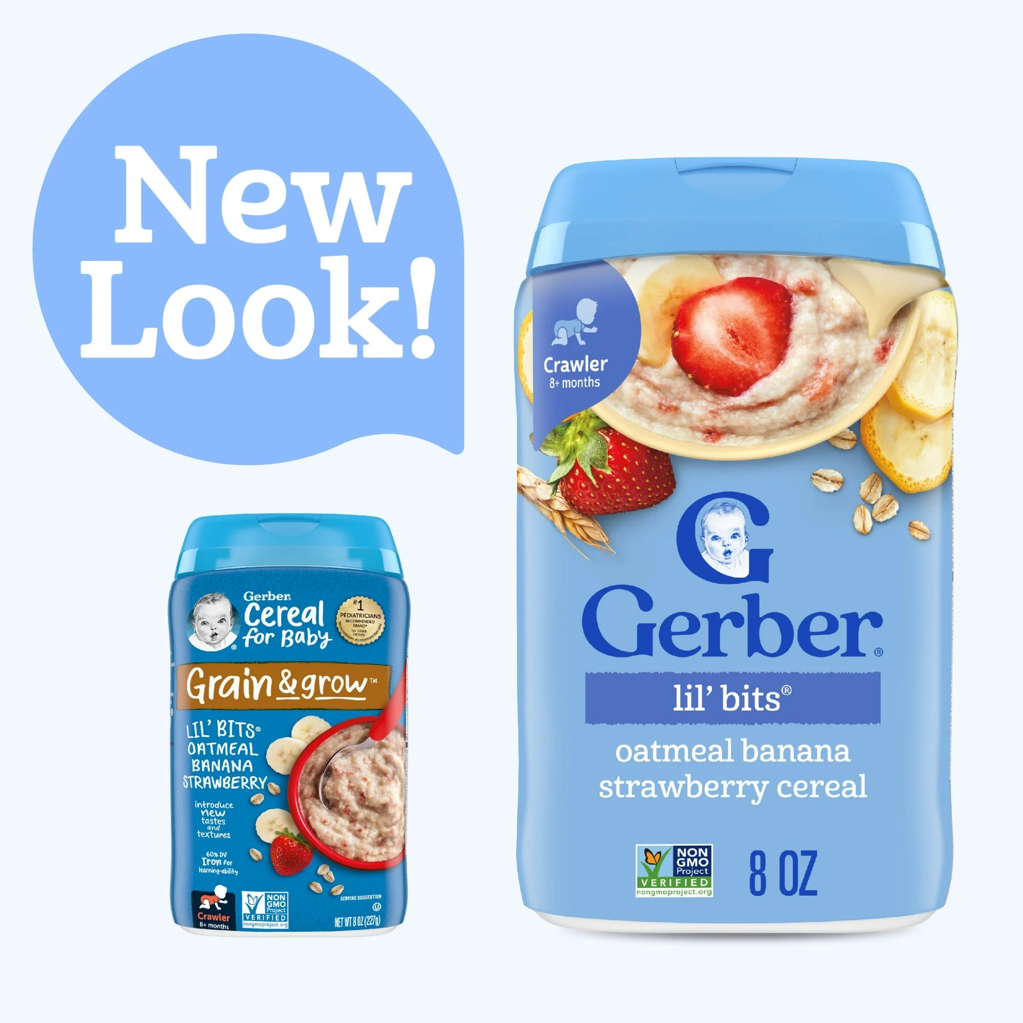 Gerber Lil bits oatmeal banana strawberry cereal 227g (New Packaging)