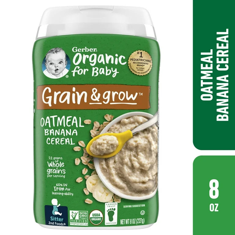 Gerber Organic Oatmeal Banana Cereal 227g