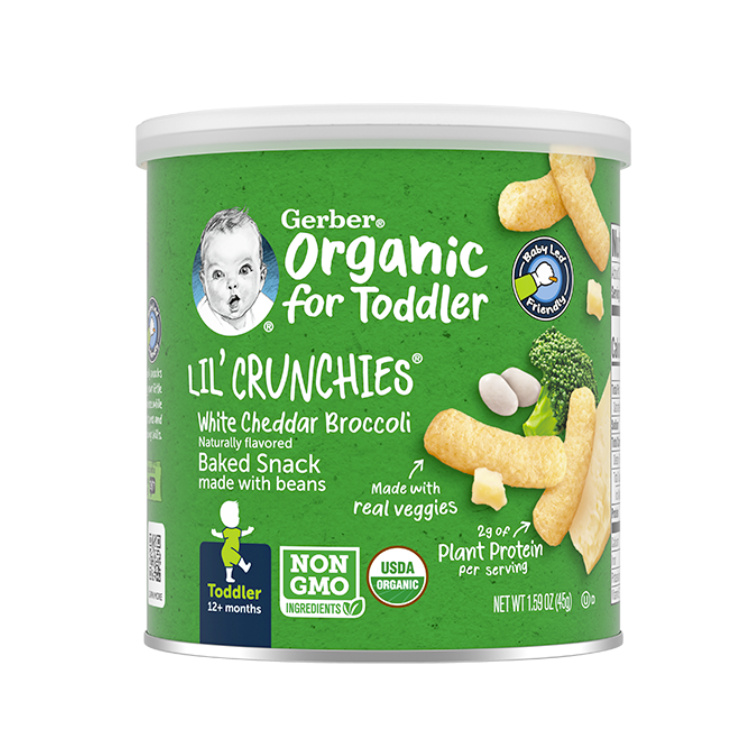 Buy Original Gerber Organic Lil Crunchies (White Cheddar Broccoli) Online in Pakistan | Rack Essentials