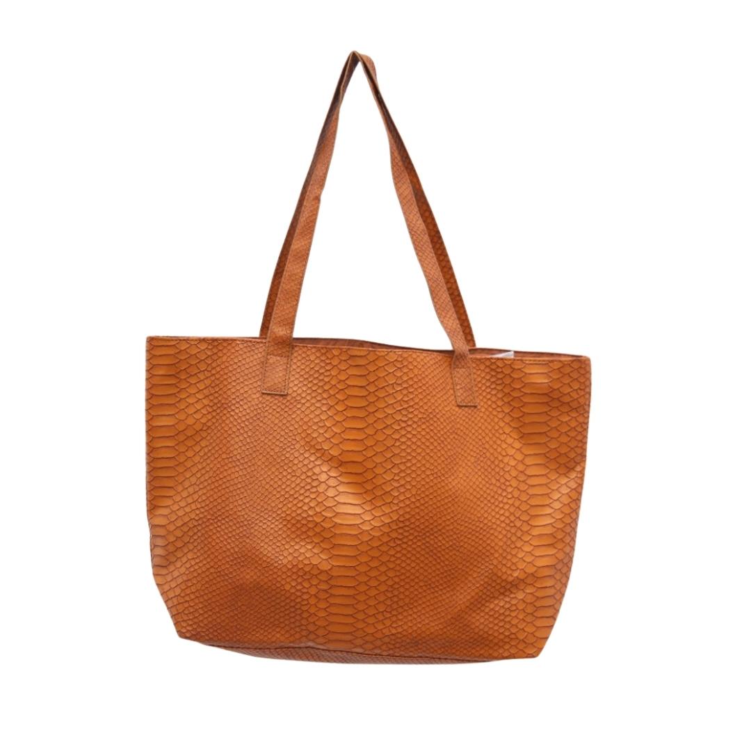 Buy Original Bloomingdale’S Brown Crocodile Leather Tote Bag Online in Pakistan | Rack Essentials