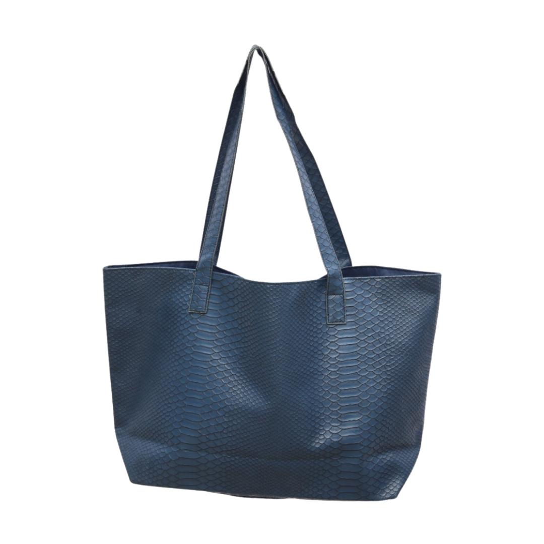 Buy Original Bloomingdale’S Blue Crocodile Leather Tote Bag Online in Pakistan | Rack Essentials